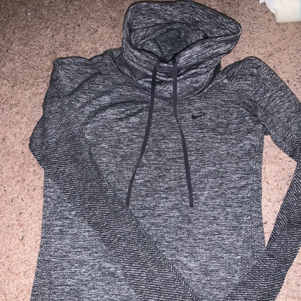 Cowl neck Nike Dri-fit gray light workout top